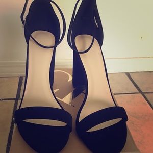 Black strap heels
